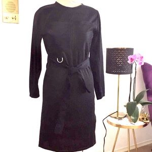 Zara Basic pinstripe dress with nylon detail